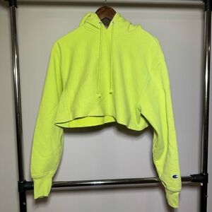 Champion Bright Yellow Cropped Hoodie